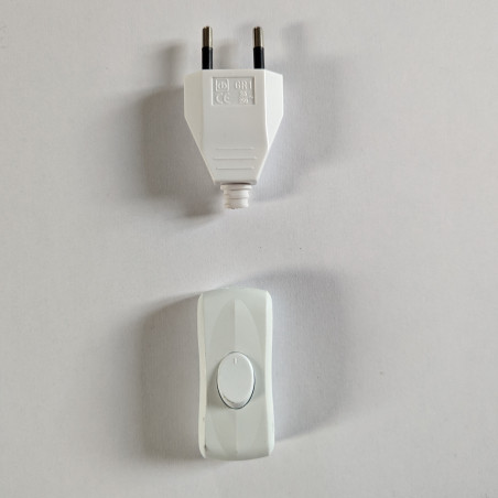 Kit prise et interrupteur blanc